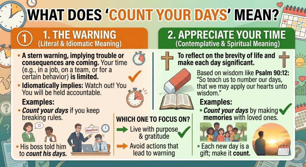 What Does “Count Your Days” Mean? The Phrase Has More Than One Meaning What Does “Count Your Days” Mean? The Phrase Has More Than One Meaning