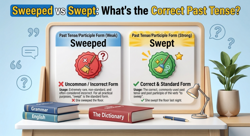 Sweeped vs Swept: What Is the Correct Past Tense of Sweep?
